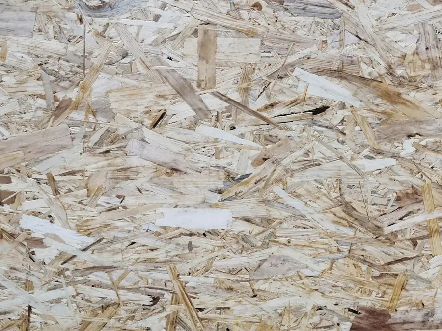 Close-up of a chipboard surface