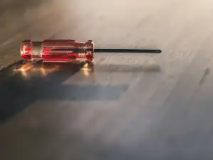 Screwdriver on a workbench